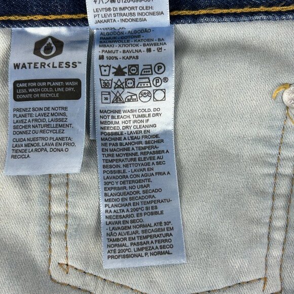 Levis 505 Jeans Mens 52x32 Regular Fit Straight Leg Non-Stretch Blue Stone Wash - Picture 14 of 15